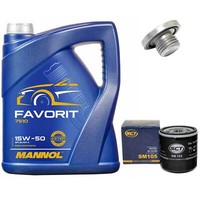 MotoröL Set 15W50 5 Liter + ÖLfilter + ÖLablassschraube FüR Opel Vectra Omega