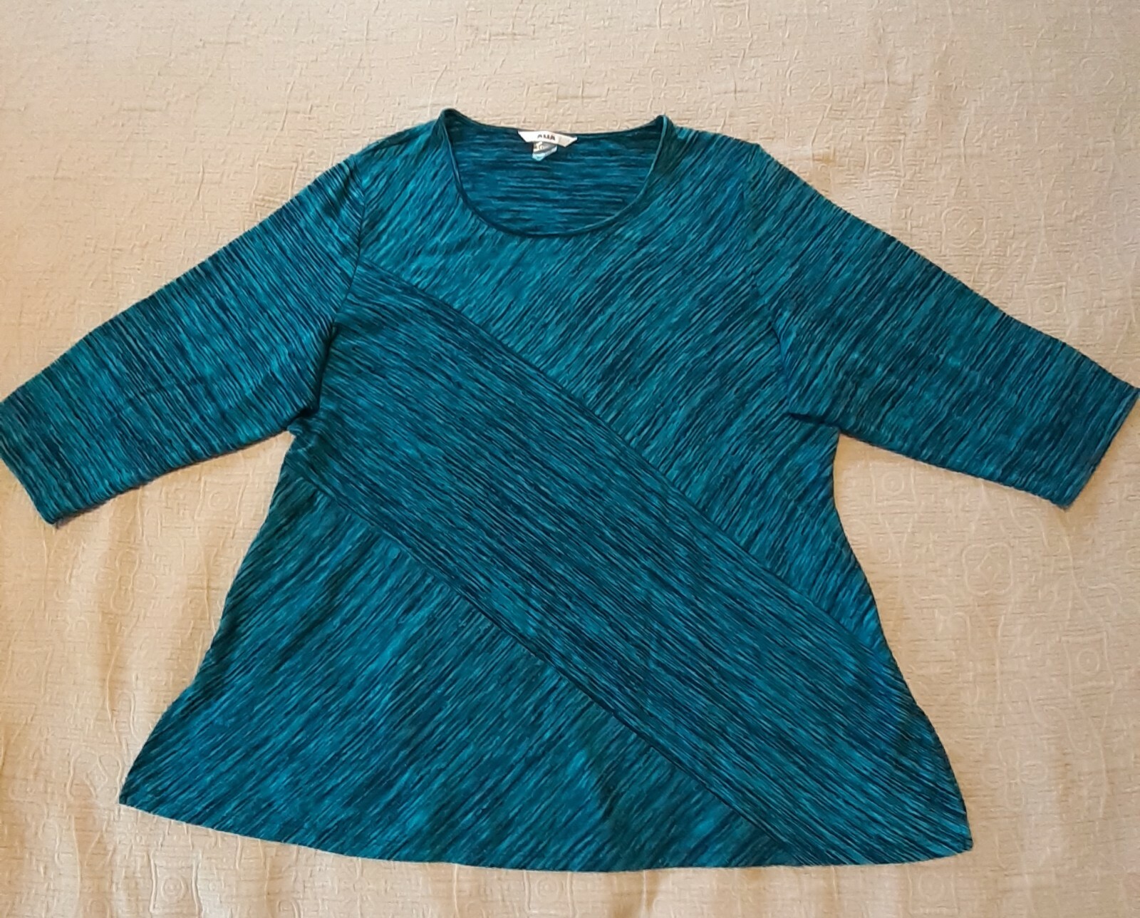 Ladies soft aqua and black streaks tunic by ALIA … - image 2