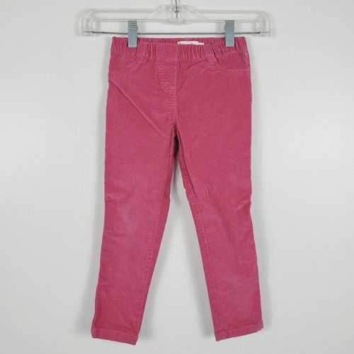 Mini Boden Girls Pull On Corduroy Pants Skinny Elastic Waist Pockets Pink Sz 5Y