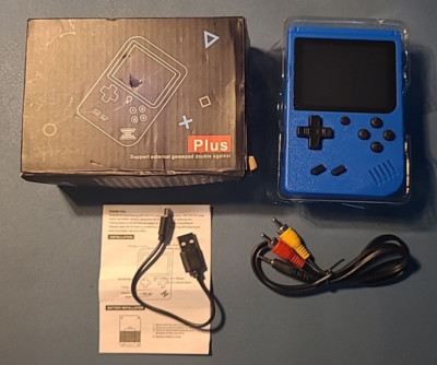 Game Box Plus- Hand Held Game System, Rechargeable Battery, Blue