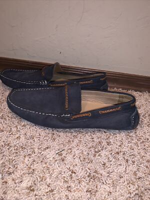 Mike Konos 10M Leather Driving Loafers Moccasins Gray Blue  display picture 1