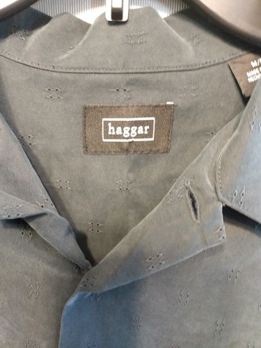 Camisa Haggar de Mangas Cortas con Botones Gris Carbón Talla Mediana - Imagen 3 de 10