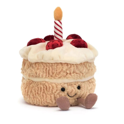 Jellycat Amuseables Birthday CakePlush Strawberry Doll Toy NWT NewWith Tag 26CM