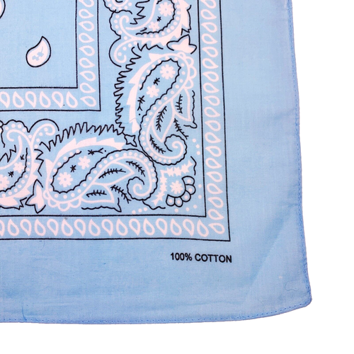Vintage himmelblau 100 % Baumwolle Paisley Rodeo Bandana USA 21 x 21 - Bild 3 von 4