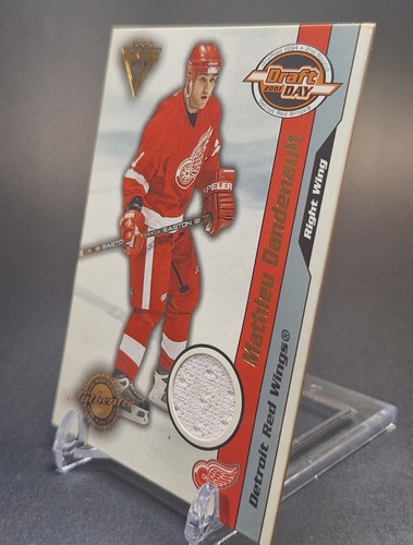 💥 ACTUAL GAME WORN RELIC💥 2001 Private Stock Titanium Mathieu Dandenault #/520 - Picture 3 of 8