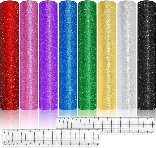 	Glitzer Vinyl Plotterfolie Klebefolie mit 2 Transferblättern 305 x 305 cm wa... - Bild 1 von 7
