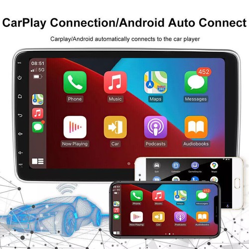 Android 13 Car Stereo Radio Apple Carplay 10.1" Rotatable Screen GPS Double 2Din - Picture 4 of 23