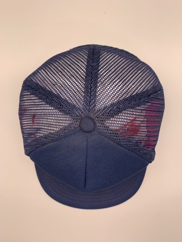 Cappello camionista VINTAGE berretto snap back OSFA blu bianco Yupoong galleria rivista uomo - Foto 7 di 12