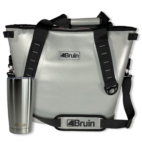 Bruin Outdoors 30 Can Soft Hopper Cooler Bag w/ Free 20 oz Stainless Tumbler - Picture 4 of 4
