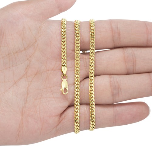 10K Yellow Gold Solid 2.7mm-10mm Miami Cuban Link Chain Necklace Bracelet 7"-30" - Picture 72 of 156