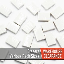 Extra Small White Cube Pencil Erasers Various Class Pack Sizes