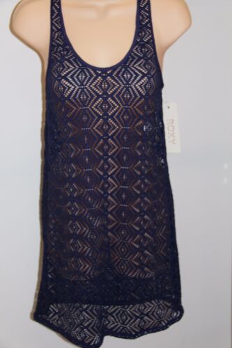 NWT Roxy Swimsuit Bikini Cover Up Tunic Tank Dress Size S PSS0 Purple Crochet - Picture 2 of 4