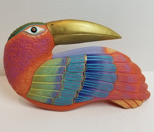 LARGE 12" Vintage Laurel Burch TOUCAN Bird Art Sculpture Figurine - Picture 6 of 7