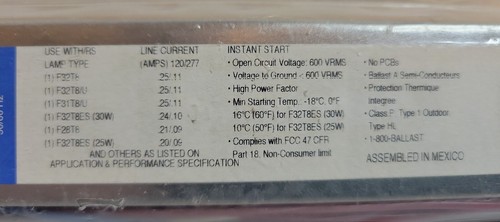 B132IUNVHP-N Triad T8 32W Replacement Electronic Ballast 1 lamp F32T8 - Picture 3 of 5
