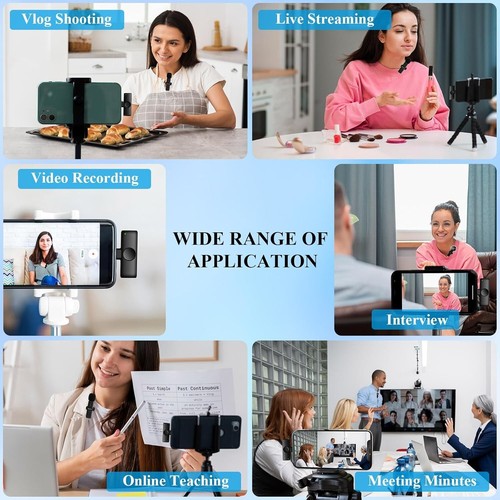 Nefuo 2 Pack Type C Wireless Lavalier Microphone for iPhone 15 & Android Devices - Zdjęcie 7 z 7