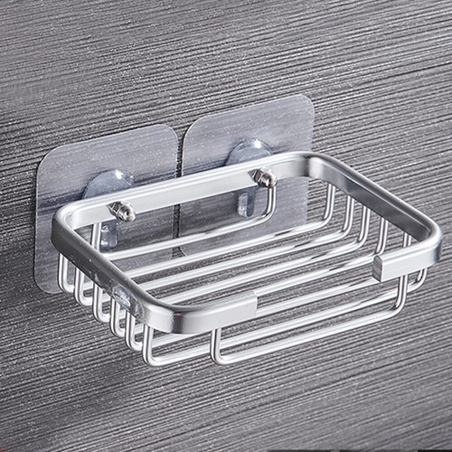 Shower Bar Holder Suction Basket Wall Mounted Stainless Steel Bathroom Soap Dish - Picture 19 of 27