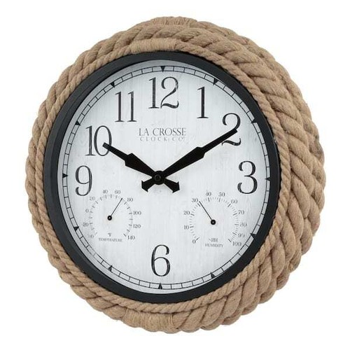 14 in. Indoor Home Decor Rope Display Battery Analog Quartz Wall Round Clock - Picture 4 of 6