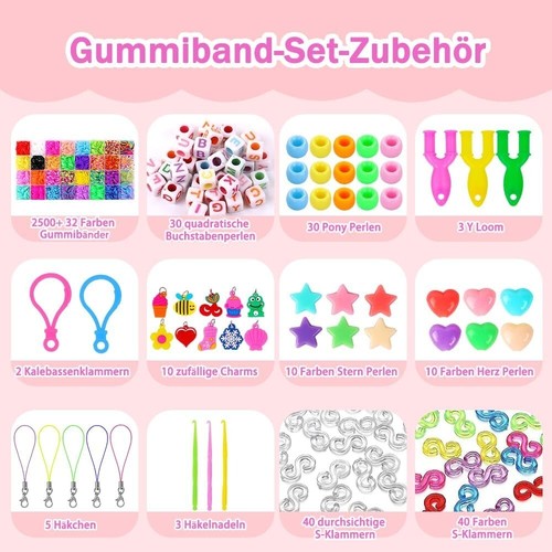 DIYDEC 2700+ Loom Bänder Set Für Armbänder, Loops Gummis Bänder Loom Rubber - Bild 2 von 7