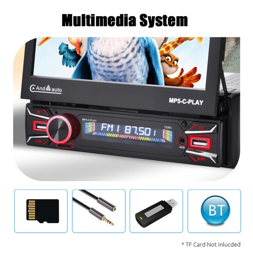 Car Stereo Wireless Carplay Android Auto Radio Single DIN 7" Bluetooth USB WIFI - Picture 11 of 15