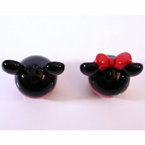 Disney Mickey and Minnie Mouse Ceramic Salt and Pepper Shakers Set, Red & Black - Picture 2 of 5
