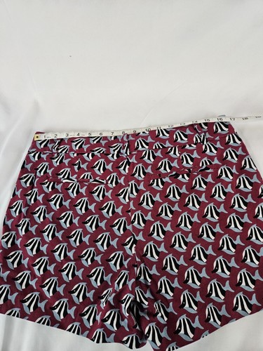 Ann Taylor Factory shorts size 10 purple FISH print stretch EC inseam 5"  - Picture 4 of 7
