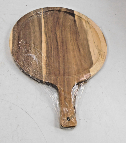 (12 pack) Acacia Wood Cutting Board Bulk W/Handle Round Wooden 13.6 x 9.8 x.6" - Picture 4 of 7