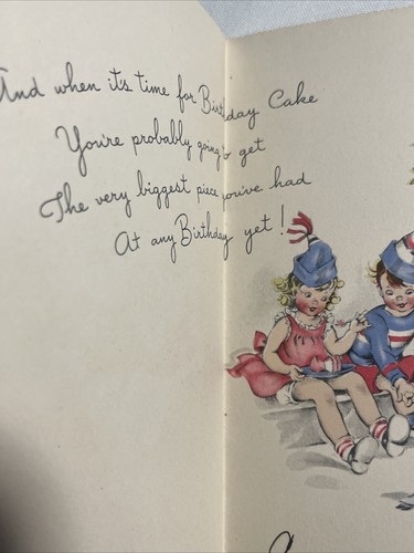 1943 5th Birthday Greeting Card Greetings Inc T2365 Fifth Five Children Kids - Picture 4 of 7