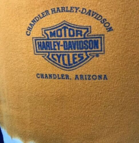 Harley Davidson M Orange VTG 90’s Color Block logo Bleeding Heart - Picture 4 of 4