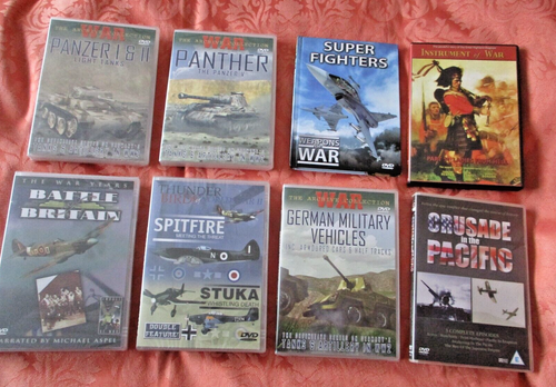 8 WAR ASSOCIATED DVD's - 5 OF THEM NEW SEALED - SEE ALL PIC'S FOR TITLES