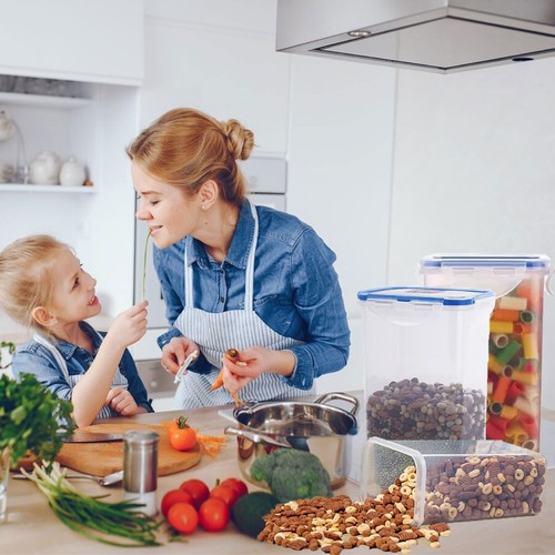 Tall Food Storage Containers Airtight Kitchen Click Seal Cereal Tub Lid Box 1.3L - Picture 17 of 32