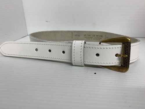 Vintage Le Sac De Mode Leather Belt 66cm Aus Made White Never Worn - Picture 4 of 4