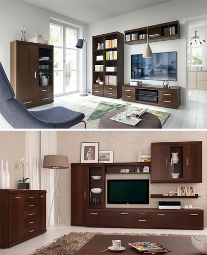 Wohnzimmer-Set "Imperial" 5-teilig Anbauwand nussbaum imperial - Bild 6 von 6