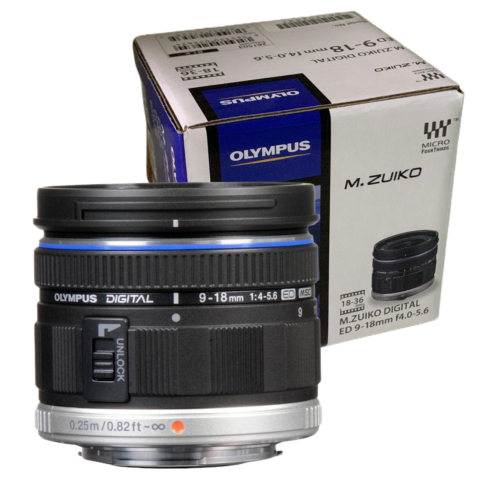 New Olympus M.Zuiko Digital ED 9-18mm f/4.0-5.6 Lens 50332174535