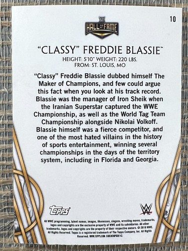 Classy Freddie Blassie 2018 Topps Legends of the WWE Hall of Fame #10 - Imagen 2 de 2
