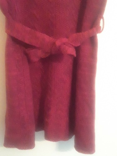 Crazy 8 Girls Sz S 5-6 Knit Sweater Dress Red Front Tie Belt Short Sleeves EUC - Picture 3 of 7