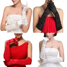 1Pair Womens Costume Opera Evening Party/Cocktail Prom Wedding Satin Long Gloves