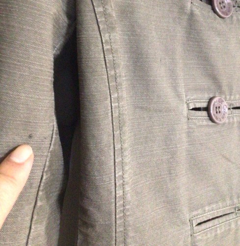 Calvin Klein Size 10 Army Green Double Breasted Blazer Cotton Jacket Womens*READ - Picture 18 of 18