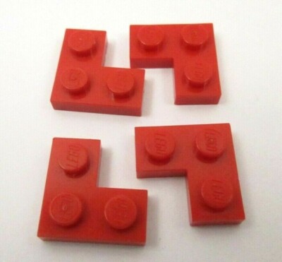 Lego x4 rote Platte 2x2 Ecke Ref 2420