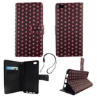 Etui ochronne na Huawei P8 Lite Polka Dot Czarne Różowe Cover Case Book Style