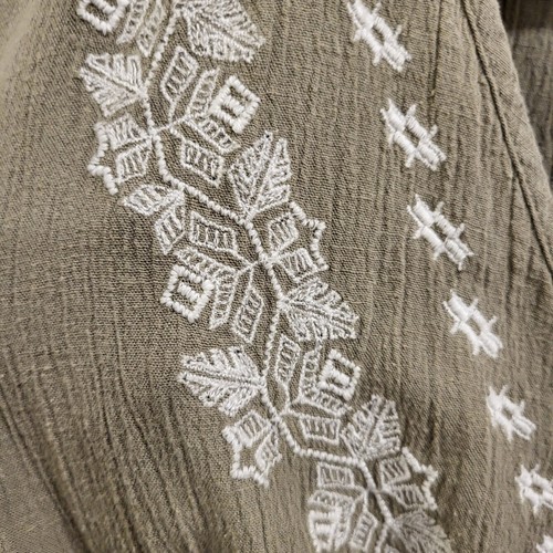 Maxi abito donna World Market L/XL ricamato boho contadino spiaggia nappe - Foto 3 di 6