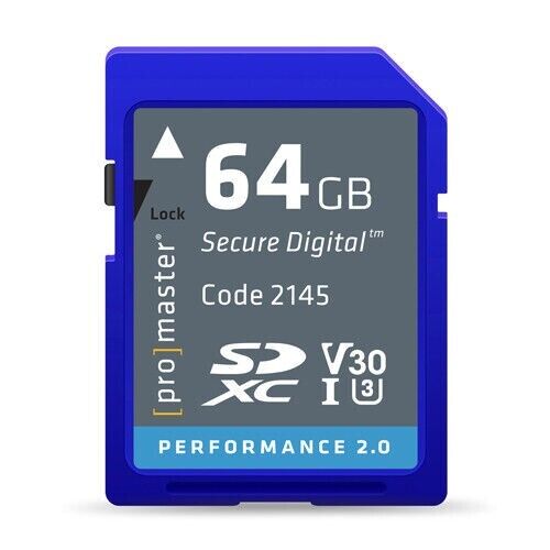 Promaster 64GB SDHC UHS-1 Speed U1 V10 Video Memory Card (Performance 2.0) - Picture 1 of 1