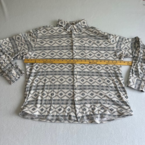 Duluth Trading Flannel Shirt Mens XL Gray & White Untucked Aztec Southwestern - Picture 6 of 10