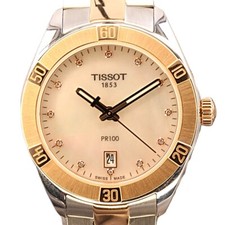 Ladies Tissot PR 100 Two-Tone White MOP Dial - T101.910.22.116.00 - FULL SET