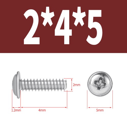 M1.7-M4 Flanged Self Tapping Screws A2-Stainless Phillips Flange Head Flat Tail - Picture 17 of 56