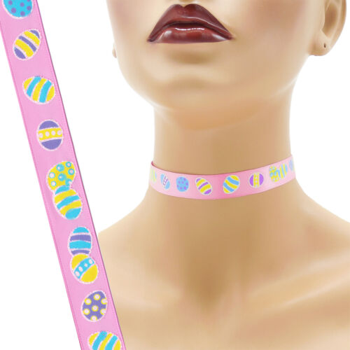 Girocollo pasquale 5/8 pollici (16 - 17 mm) collana personalizzata uova decorate stampate raso - Foto 7 di 7