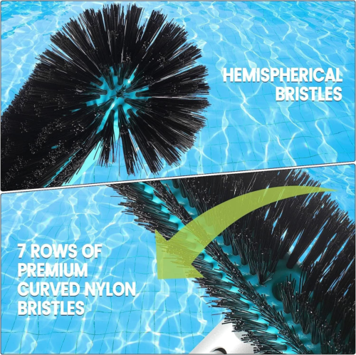 Swimming Pool Wall & Tile Brush Head, with Hemispherical Ends,17.5" Heavy Duty A - Picture 3 of 12