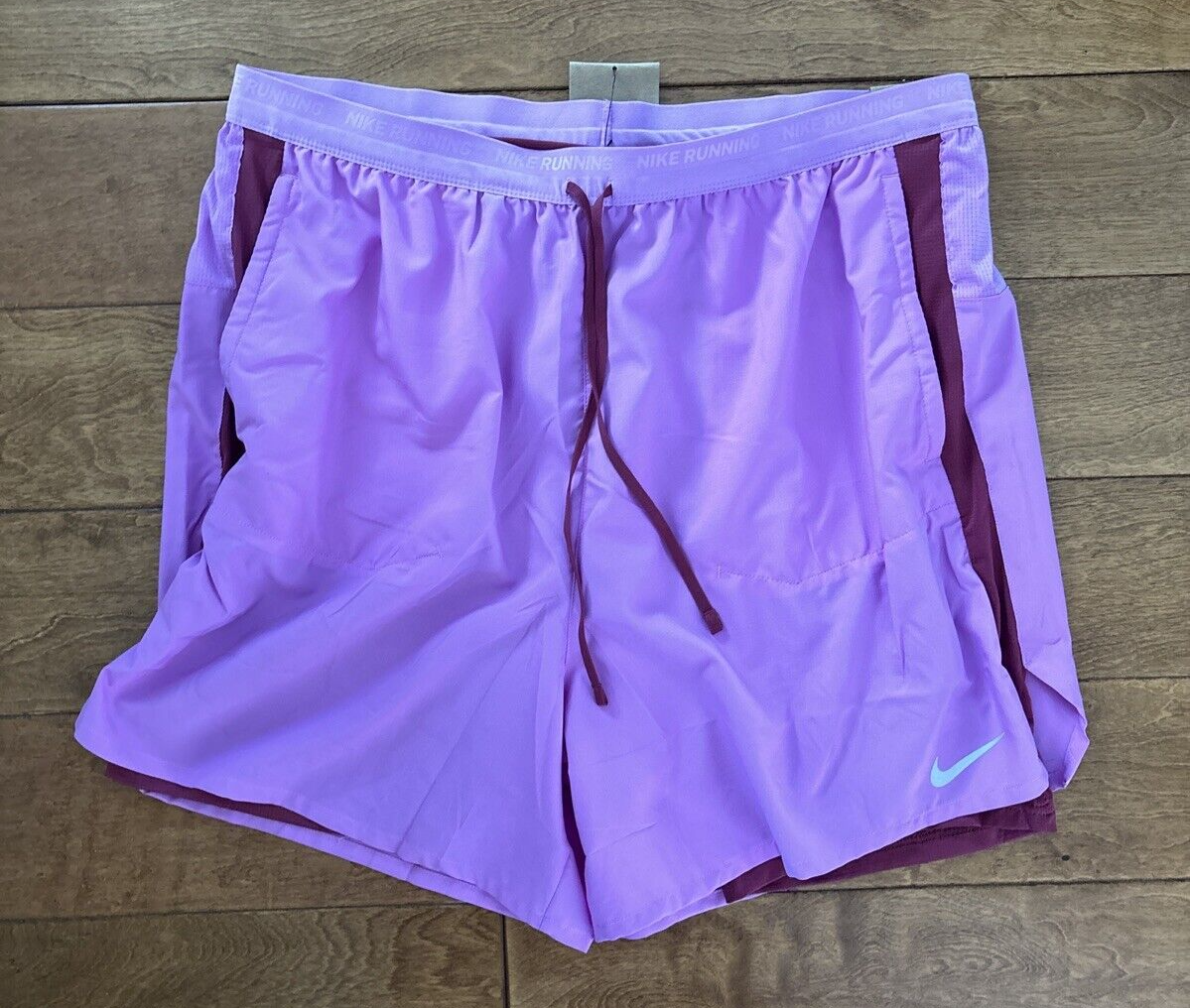 Nike Mens Running Shorts Dri-Fit Stride 5” 2-in-1 Purple DM4757-532 Sz  XXL-Tall