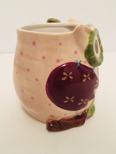 Taza de café Pier One Imports Olli The Owl pintada a mano Dolomita 3D 20 oz Hoot - Imagen 3 de 9