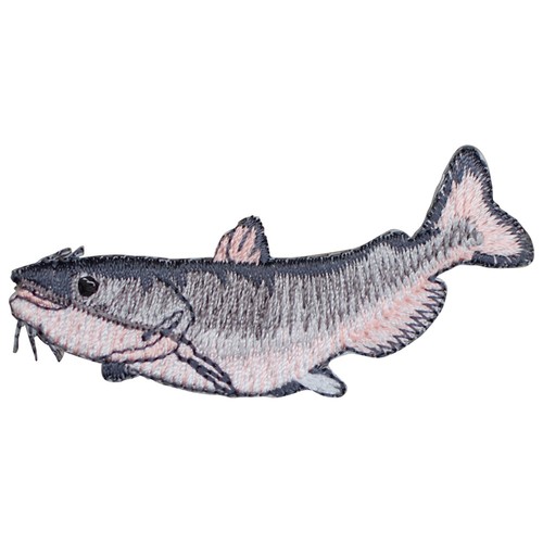 Catfish Applique Patch - Embroidered Fish Badge 2-3/4" (Iron On) - Picture 2 of 2