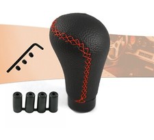 Schaltknauf Schalthebel Schwarz Leder Rot Für Renault Clio Koleos Laguna